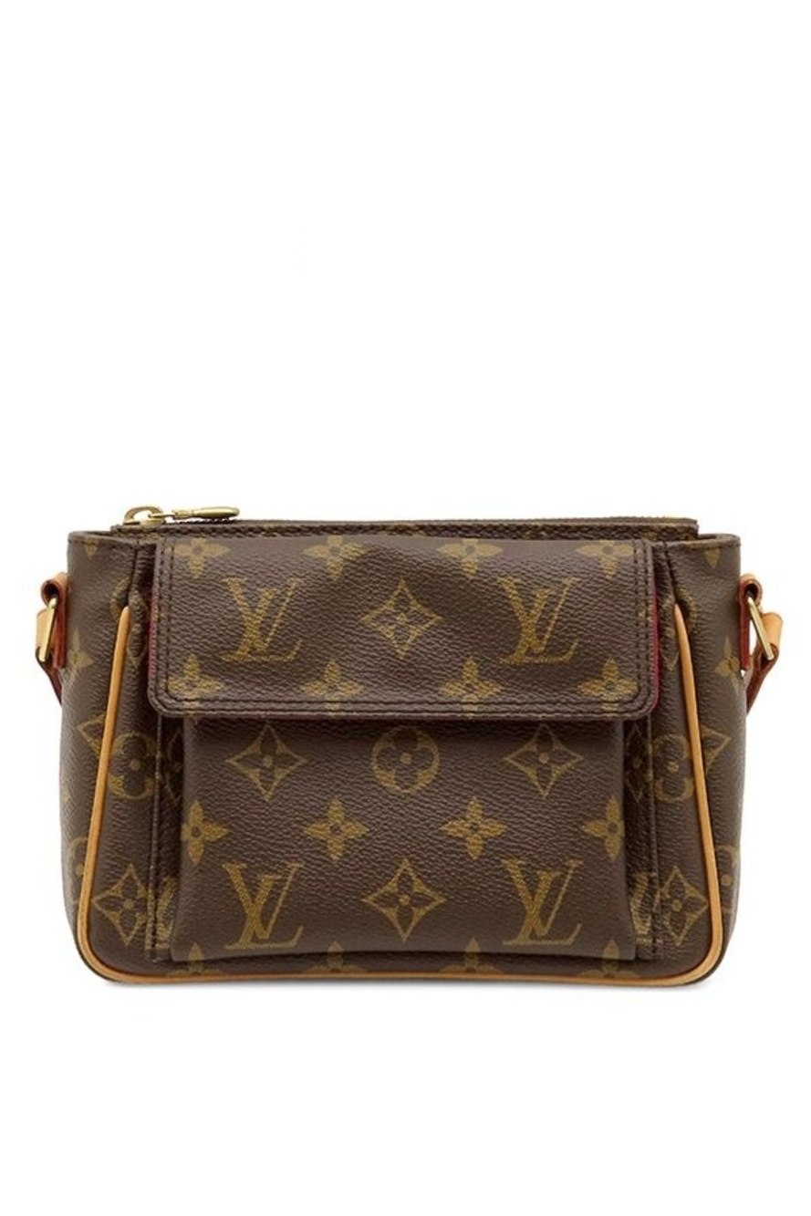 Louis Vuitton Shoulder Bag Viva-Cite PM Monogram Canvas Gold Brown Red Pochette